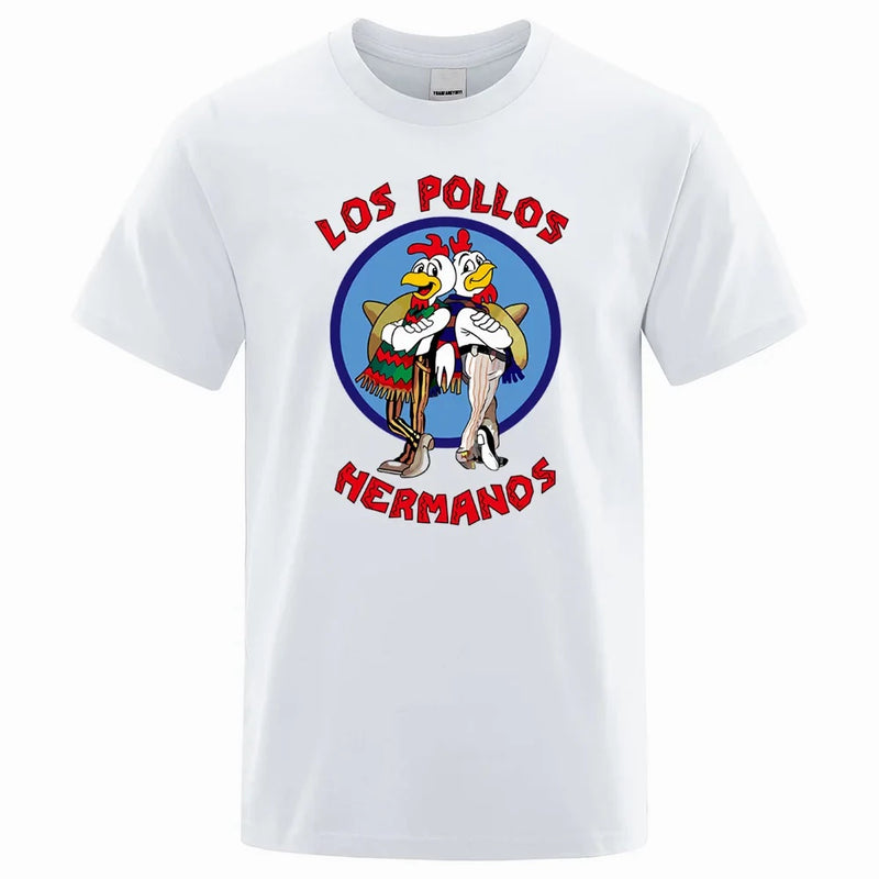 Camiseta Série Breaking Bad Los Pollos Hermanos Camisa 100% Algodão Alta Qualidade